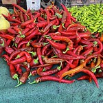 Jimmy Nardello peppers from Jacob Grant Roots Organics at the Hollywood Farmers Market