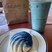 Blue and white concha, blue horchata