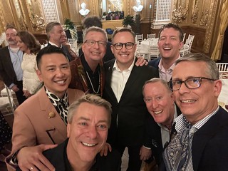 Us with Fred and new friends at Jay's golden birthday gala